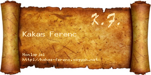 Kakas Ferenc névjegykártya