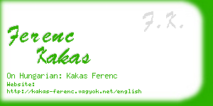 ferenc kakas business card